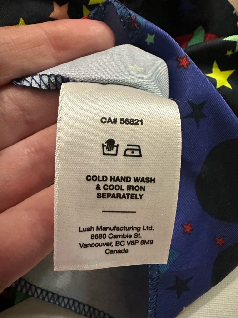 Lush Navy Moon Stars and Rainbows Print Knot Wrap Scarf and for Gifts Square - Picture 7 of 7